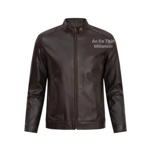 Áo Da Nam Body Gân Trụ Trơn Nâu - DC048AA