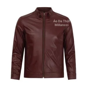 Áo Da Nam Đỏ Mận - DC090AA