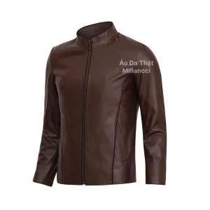 Áo Da Nam Chéo Vạt Cổ Trụ Nâu Cam - DC130AA 4 z2770491520609 021a665b3bd0ab84cd31f067257b6369