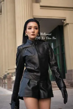 Áo Da Nữ Cầu Vai Đen - DC061AB