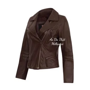 Áo Da Nữ Triết Eo Nâu - DC01AB