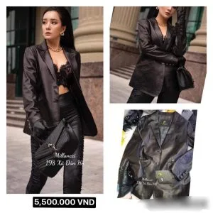 Vest Nữ Cừu Đức Blazer Cúc Đồng Cao Cấp - Đen DC02AB