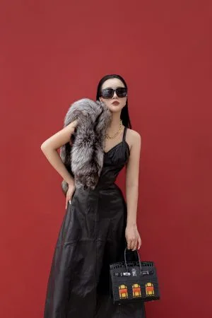 Áo Da Nữ Váy 2 Dây Xòe Millan - Đen DC044AB