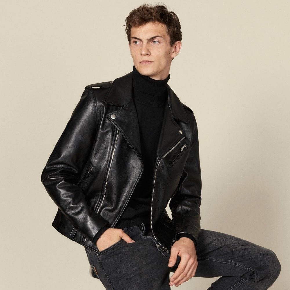 10 Cách Phối Áo Da Nam Cực Chất Cho Mọi Dịp 12 Áo Da Biker Với Áo Len Cổ Lọ – Phong Cách Rocker Bụi Bặm