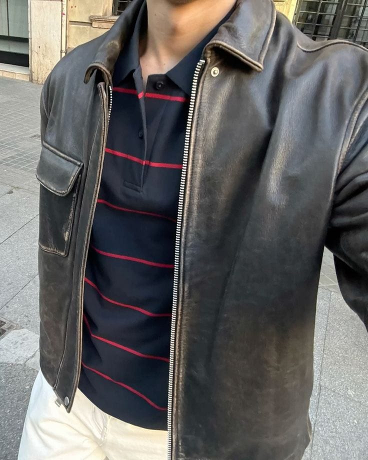 Style Áo Da Nam Hàn Quốc Đang Hot