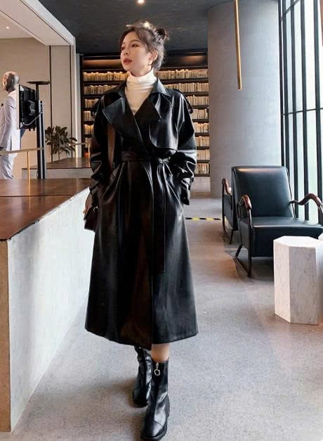 Phối Đồ Với Áo Măng Tô Da