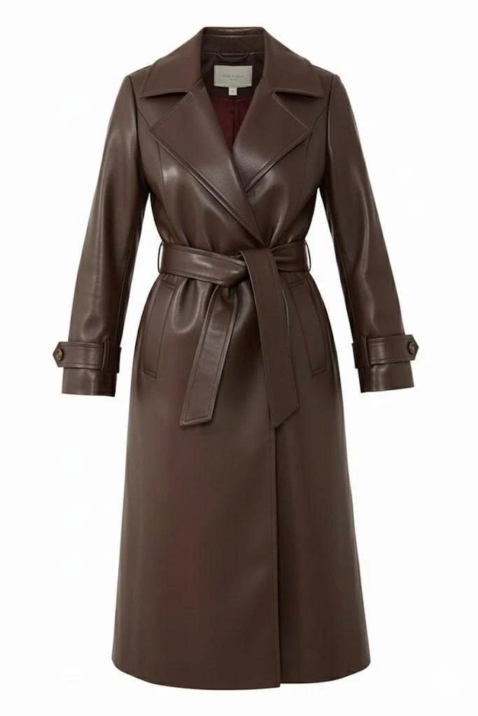 Top 5 Mẫu Áo Măng Tô Da Dáng Dài Hot Nhất 13 Áo Măng Tô Da Nâu Lộn Boho Tự Do