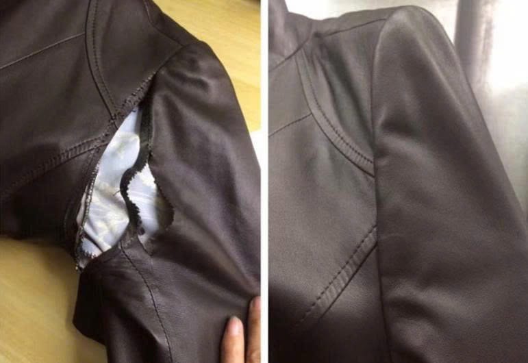 Sửa Chữa Áo Da Bị Rách, Trầy Xước Như Mới 10 Sửa Vết Rách Lớn Trên Áo Da