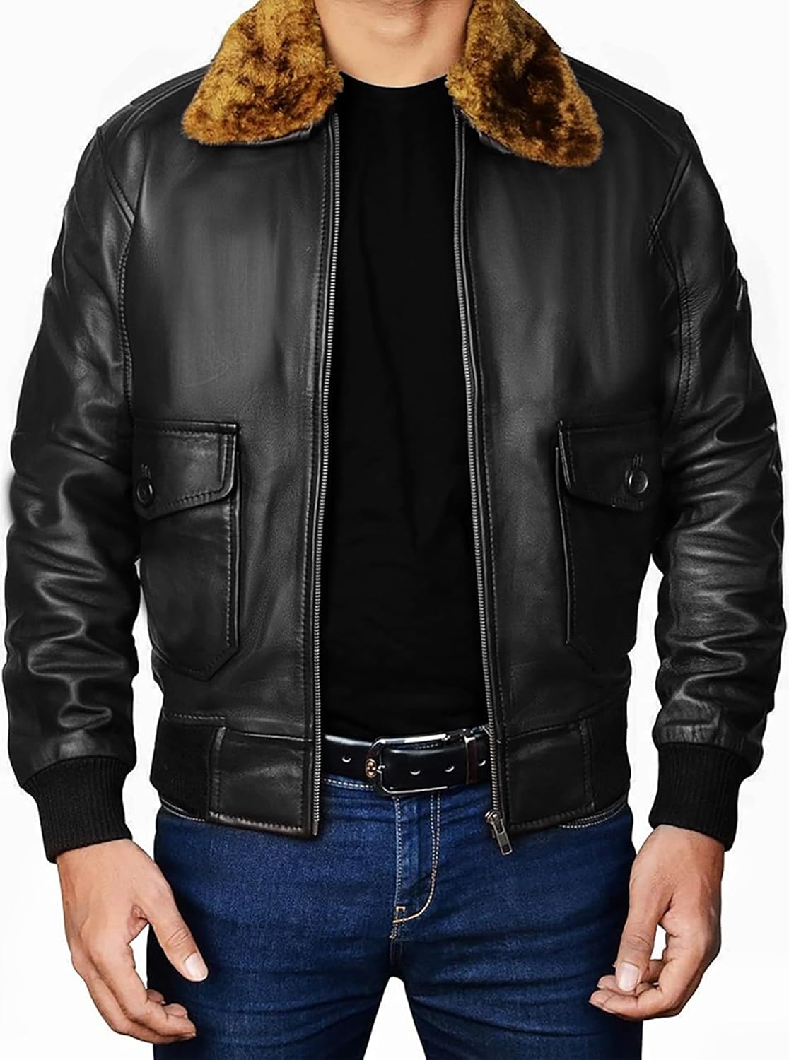 Top 10 Mẫu Áo Da Nam Đẹp, Chất Nhất 2025 14 Áo Da Aviator Lót Lông Ấm Áp