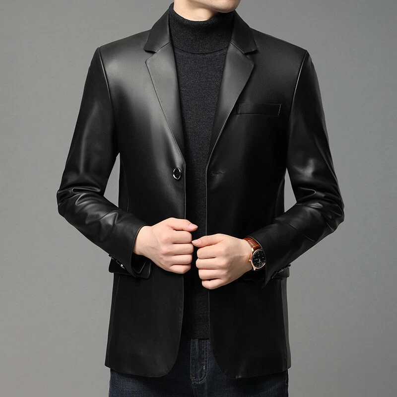 Top 10 Mẫu Áo Da Nam Đẹp, Chất Nhất 2025 12 Áo Da Blazer Slim-Fit Tinh Tế