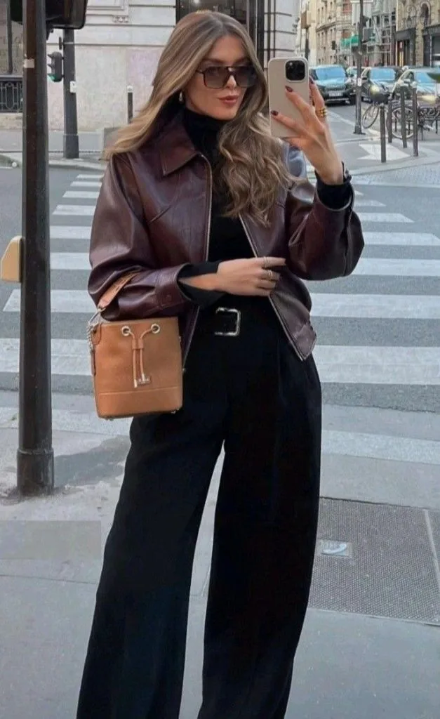 Top 10 Mẫu Áo Da Nữ Đẹp Nhất 2025 - Giá Tốt Tại MILLANCCI Hà Nội 12 Áo Da Nữ Kiểu Bomber