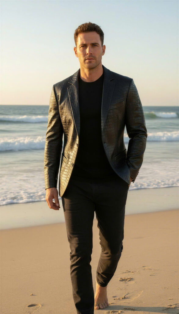 VEST NAM DA CỪU DẬP VÂN CÁ XẤU -ĐEN CS01CC