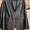 Vest Da cừu đức blazer - đen